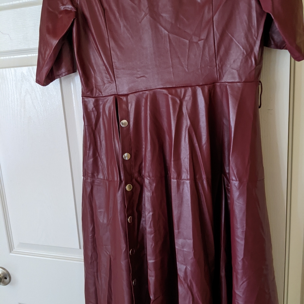 Faux Leather Dress